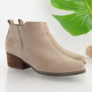 Blondo Womens Ida Boot Size 7 Waterproof Tan Suede Low Block Heel ‎ Booties Zip